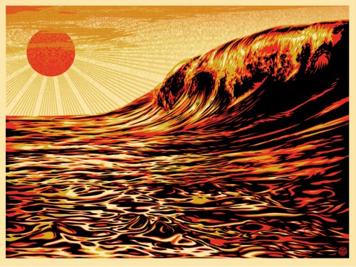 Dark Wave Rising Sun - Shepard Fairey